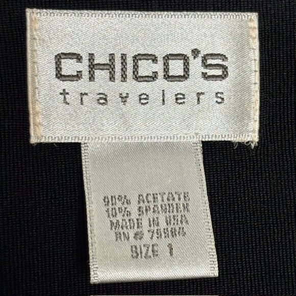 Chico's Travelers Beaded Evening Gala Tunic/Pants - Black - US 8 - Picture 15 of 16